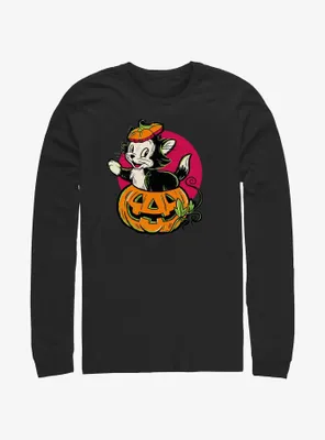 Disney100 Halloween Figaro Inside A Pumpkin Long-Sleeve T-Shirt