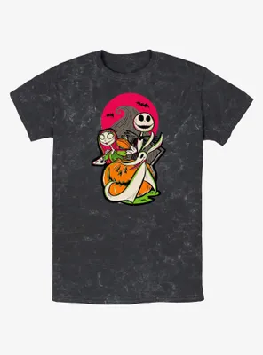 Disney100 Halloween Happy Sally Jack and Zero Mineral Wash T-Shirt