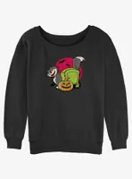 Disney100 Halloween Cat Lucifer Women's Slouchy Sweatshirt