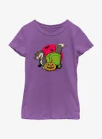 Disney100 Halloween Lucifer Cat Youth Girl's T-Shirt