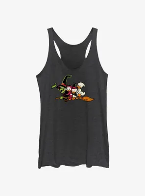 Disney100 Halloween Huey Dewey and Louie Flying Witch's Broom Women's Tank Top