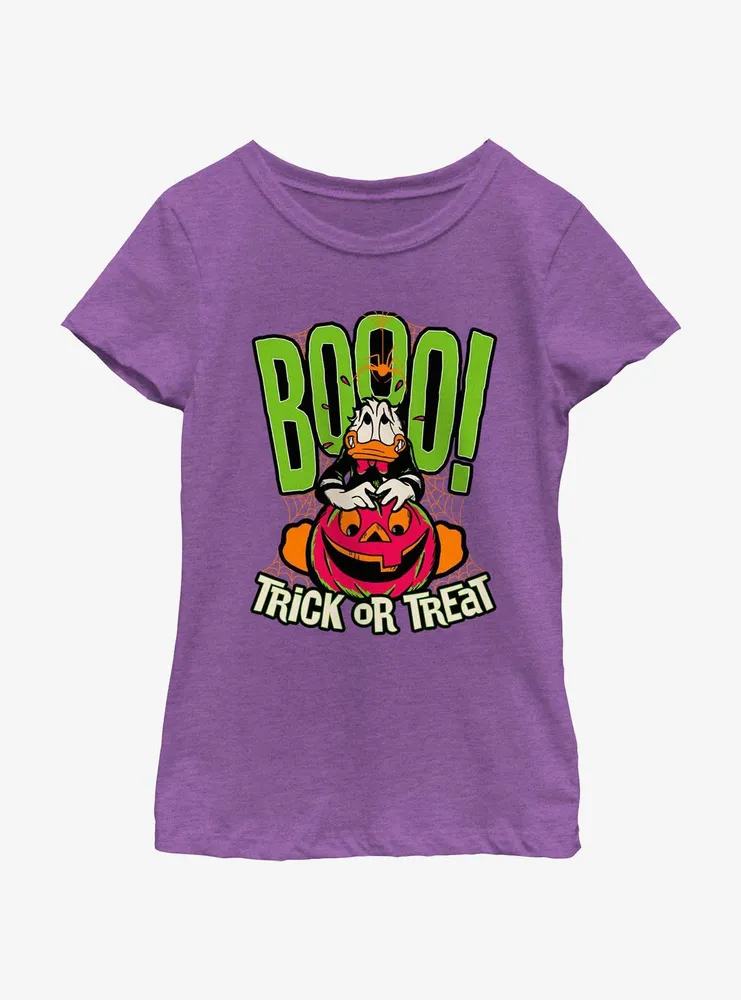 Disney100 Halloween Boo Donald Trick or Treat Youth Girl's T-Shirt