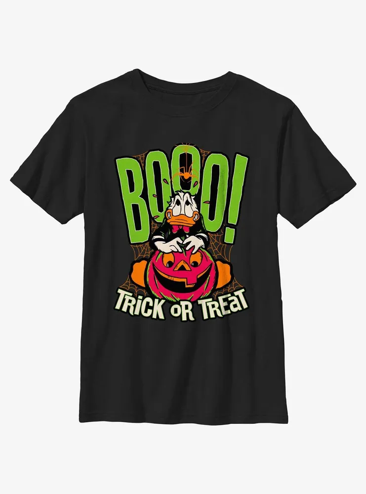 Disney100 Halloween Boo Donald Trick or Treat Youth T-Shirt