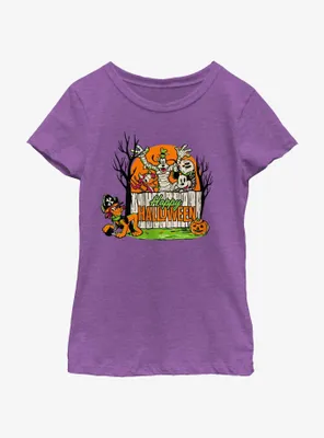 Disney100 Halloween Mickey Mouse Group Youth Girl's T-Shirt