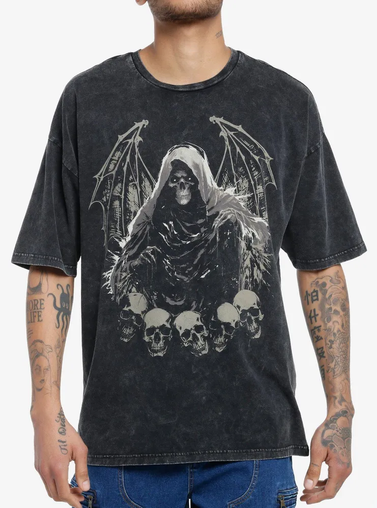 Social Collision® Grim Reaper Skulls T-Shirt