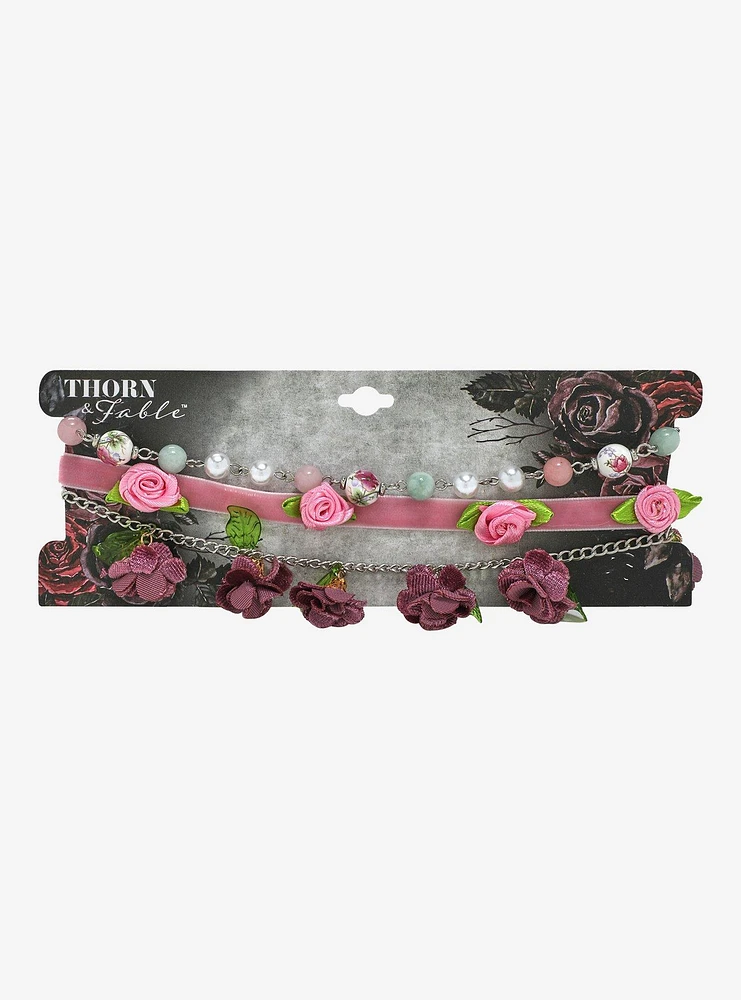 Thorn & Fable Floral Bead Choker Set