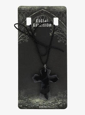 Social Collision® Floral Cross Cord Necklace
