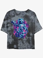 Marvel Guardians of the Galaxy Rocket's Crew Girls Tie-Dye Crop T-Shirt