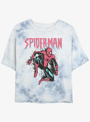 Marvel Spider-Man Spidey Pastel Girls Tie-Dye Crop T-Shirt