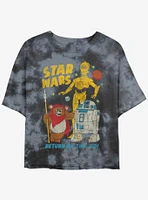 Star Wars Walk The Ewok Girls Tie-Dye Crop T-Shirt