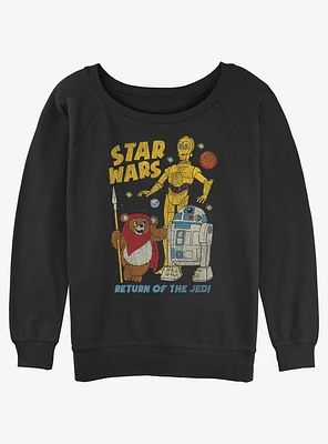Star Wars Walk The Ewok Girls Slouchy Sweatshirt