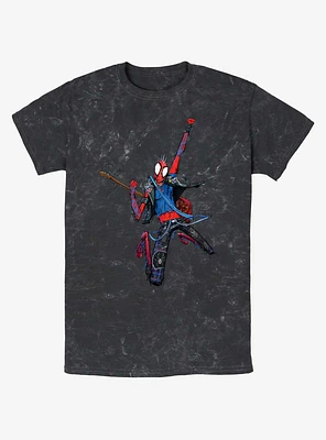 Marvel Spider-Man: Across the Spider-Verse Spider-Punk Rock Out Mineral Wash T-Shirt