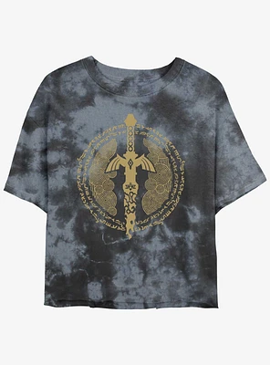 The Legend of Zelda Master Sword Icon Girls Tie-Dye Crop T-Shirt