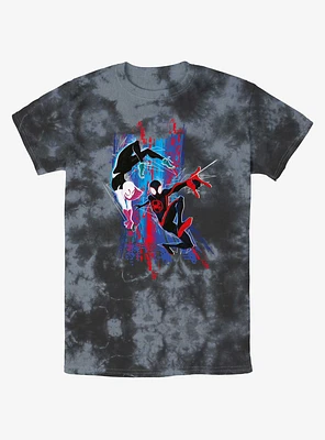Marvel Spider-Man: Across the Spider-Verse Spider-Gwen and Miles Morales Tie-Dye T-Shirt