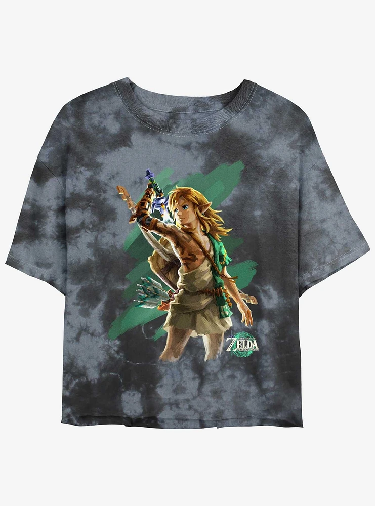 Nintendo Hero Link Girls Tie-Dye Crop T-Shirt