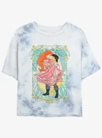 Disney The Little Mermaid Ariel and Eric Ever After Womens Tie-Dye Crop T-Shirt