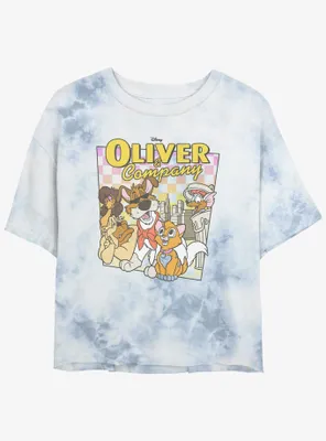 Disney Oliver & Company The City Womens Tie-Dye Crop T-Shirt
