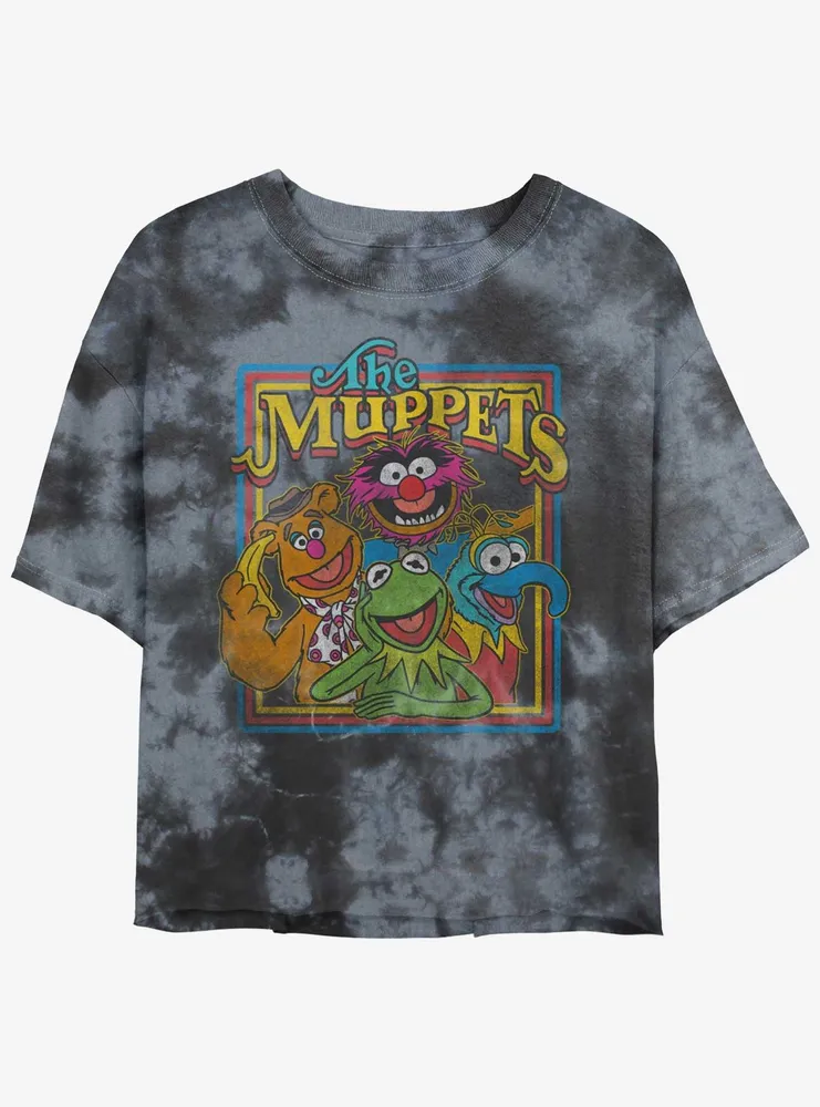 Disney The Muppets Retro Muppet Poster Womens Tie-Dye Crop T-Shirt