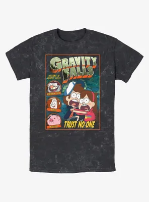 Disney Gravity Falls Trust No One Comic Cover Mineral Wash T-Shirt