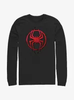 Marvel Spider-Man: Across the Spider-Verse Miles Morales Spider Logo Long-Sleeve T-Shirt