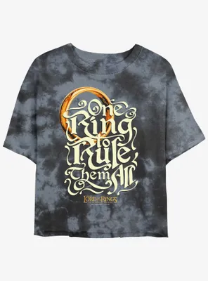 the Lord of Rings One Ring Rules Womens Tie-Dye Crop T-Shirt