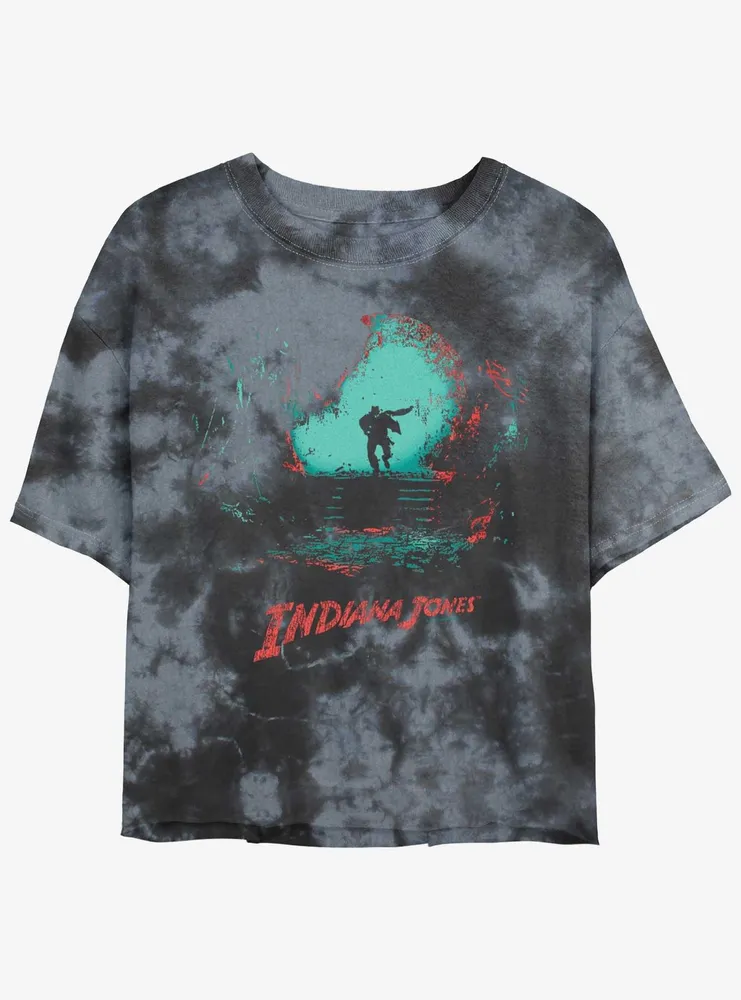 Indiana Jones Treasure Chase Womens Tie-Dye Crop T-Shirt