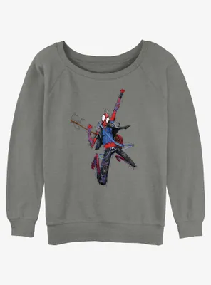 Marvel Spider-Man: Across the Spider-Verse Spider-Punk Rock Out Womens Slouchy Sweatshirt