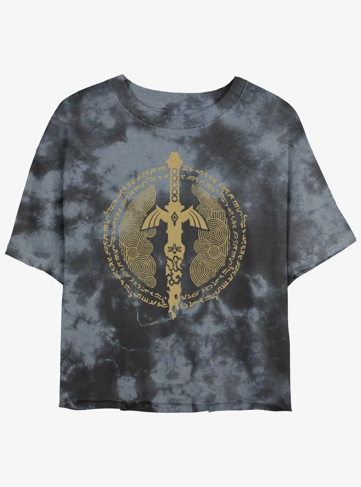 The Legend of Zelda Master Sword Icon Womens Tie-Dye Crop T-Shirt