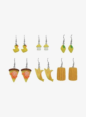 Yellow Icons & Food Figural Earring Set