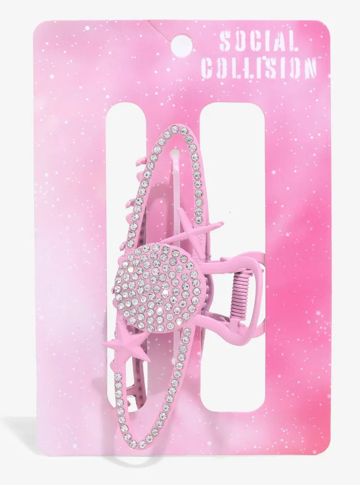 Social Collision® Pink Bling Planet Claw Hair Clip