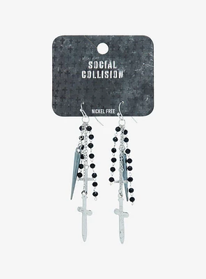 Social Collision® Spike Cross Drop Earrings