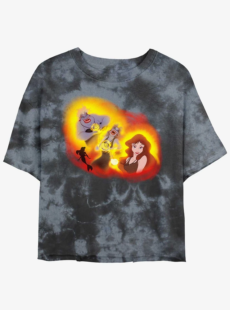 Disney The Little Mermaid Ursula Transformation Girls Tie-Dye Crop T-Shirt