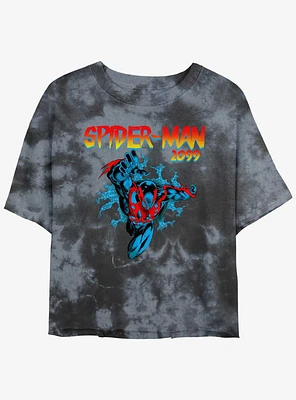 Marvel Spider-Man-2099 Girls Tie-Dye Crop T-Shirt