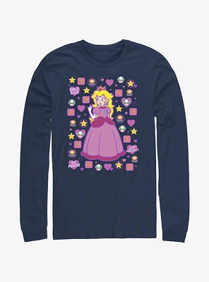 Mario Princess Peach Long-Sleeve T-Shirt