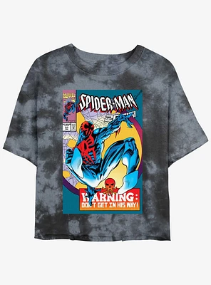 Marvel Spider-Man: Across the Spider-Verse O'Hara 2099 Comic Cover Girls Tie-Dye Crop T-Shirt