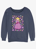 Mario Princess Peach Girls Slouchy Sweatshirt