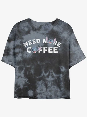 Disney Lilo & Stitch Need More Coffee Girls Tie-Dye Crop T-Shirt