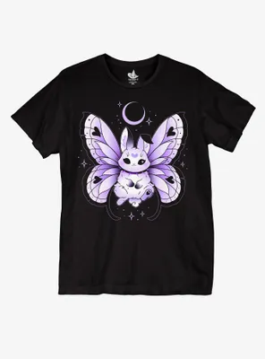 Purple Bunny Fairy Boyfriend Fit Girls T-Shirt By Texdoodles