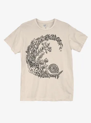 Snail Moon Boyfriend Fit Girls T-Shirt By Cat Mallard