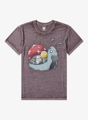 Guild Of Calamity Mushroom Snail Burnout Boyfriend Fit Girls T-Shirt