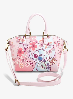 Loungefly Disney Stitch Cherry Blossoms Satchel Bag