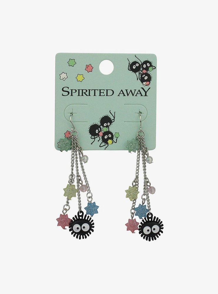 Studio Ghibli Spirited Away Soot Sprites Glitter Star Drop Earrings