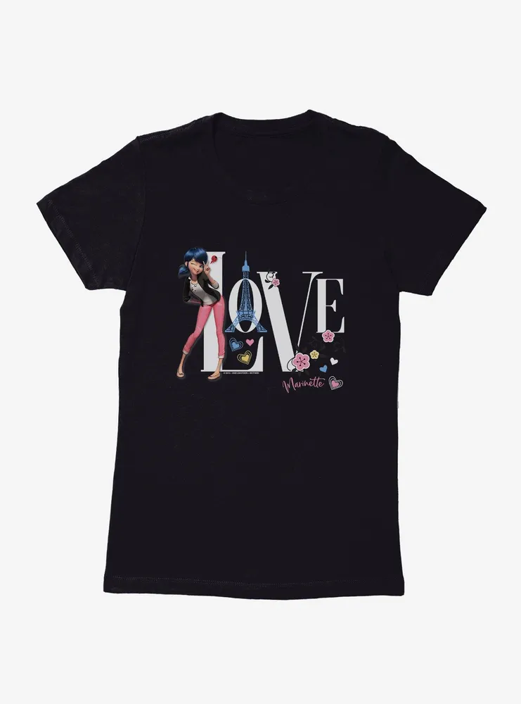 Miraculous Ladybug Marinette Love Paris Womens T-Shirt