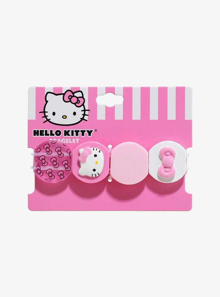 Hello Kitty Pink & White Icons Bead Bracelet