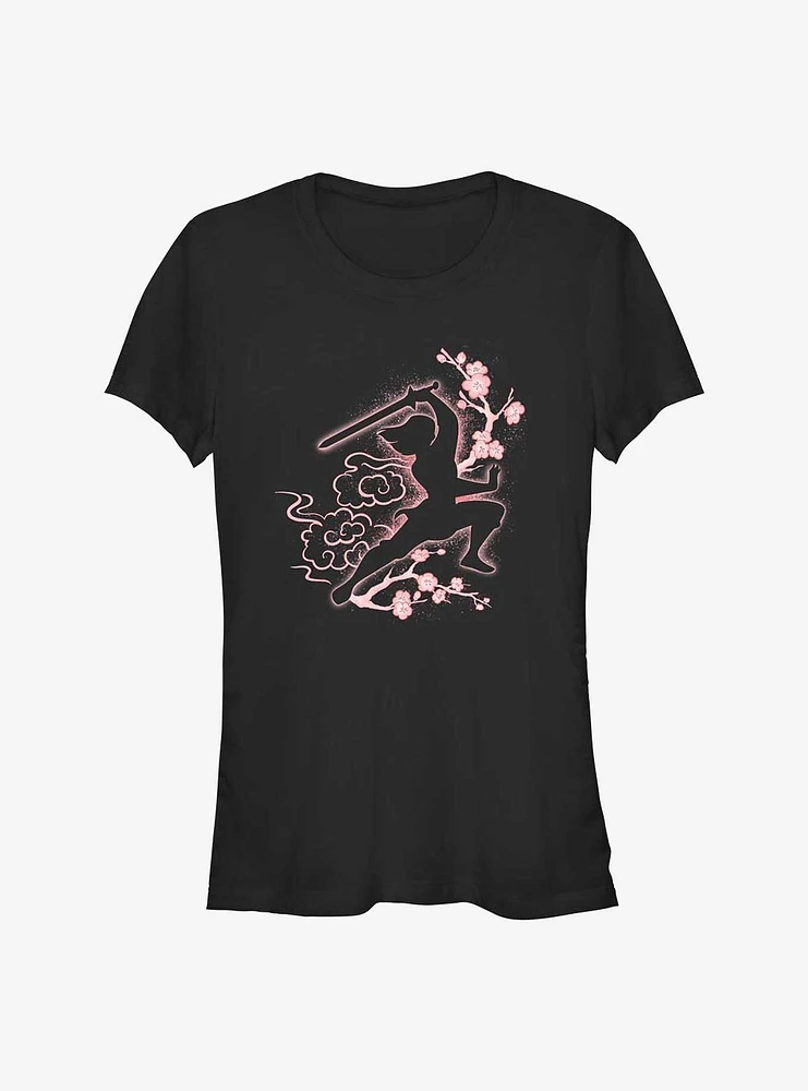 Disney Mulan Blossoms Silhouette Girls T-Shirt