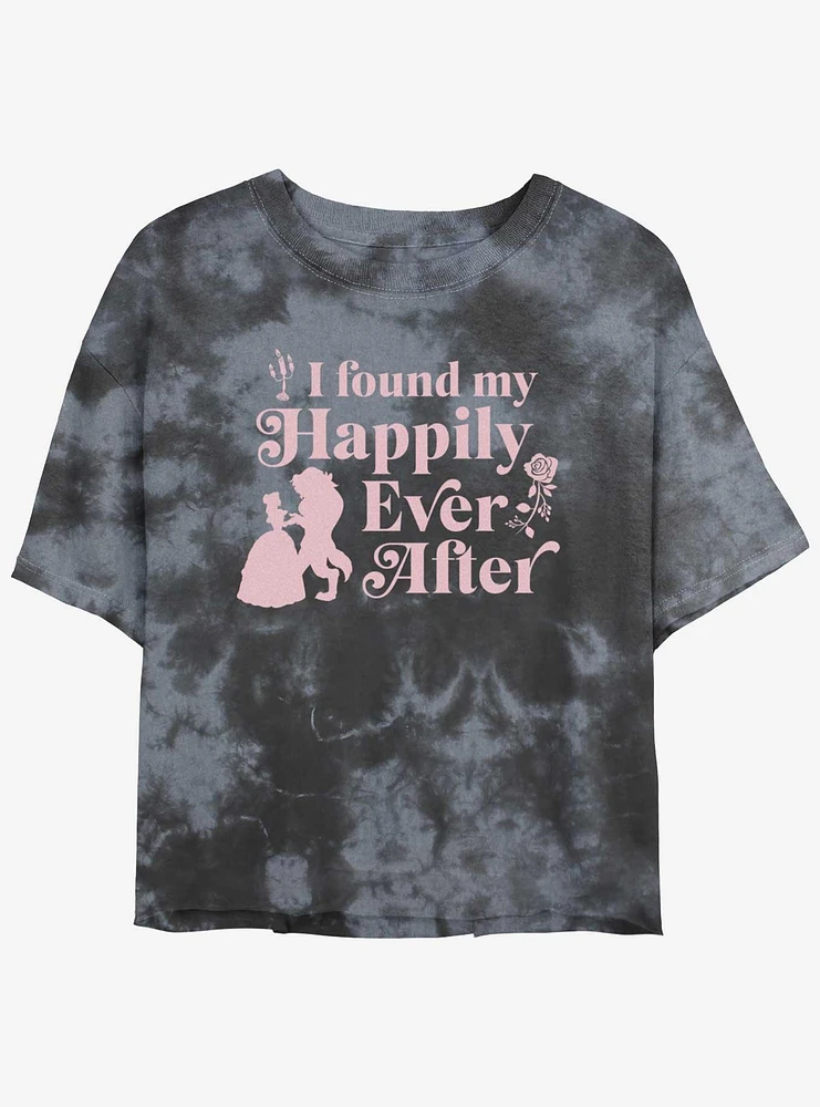 Disney Beauty and the Beast Found My Happily Ever After Girls Tie-Dye Crop T-Shirt