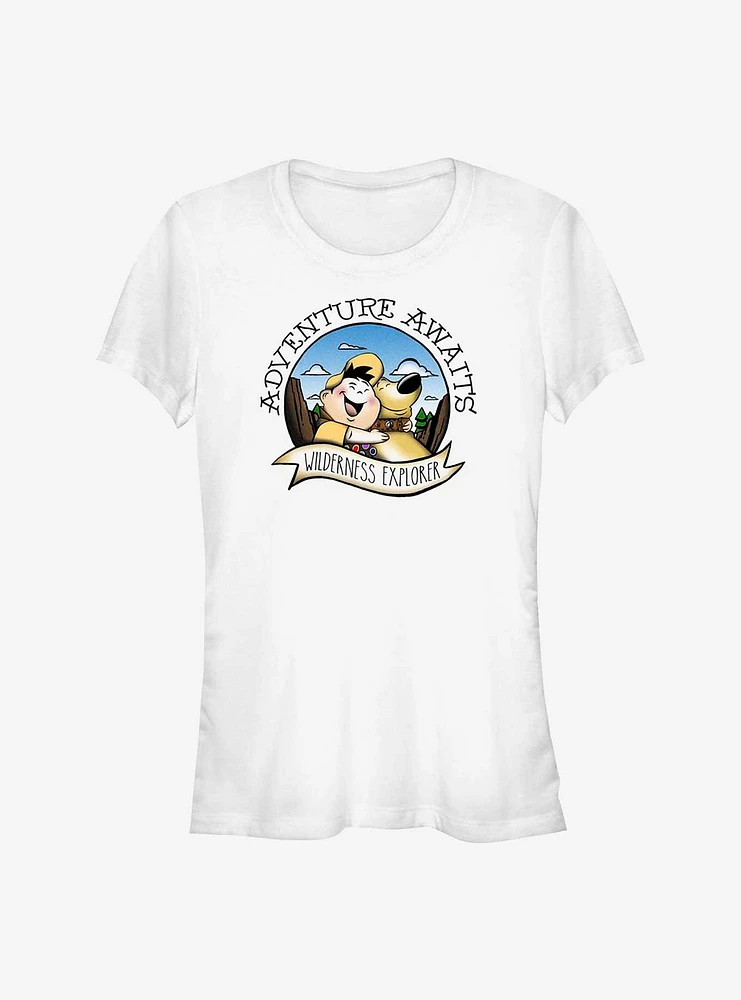 Disney Pixar Up Adventure Awaits Russell and Dug Girls T-Shirt