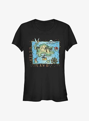 Disney Tinker Bell Never Land Coast Map Girls T-Shirt