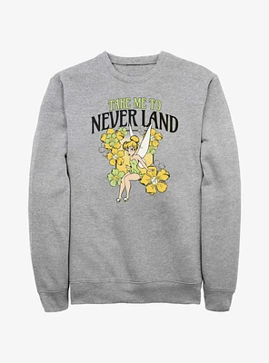 Disney Tinker Bell Tulips Take Me To Never Land Sweatshirt