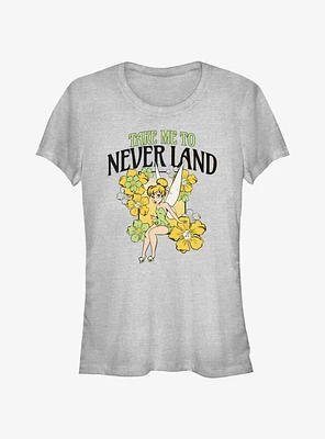 Disney Tinker Bell Tulips Take Me To Never Land Girls T-Shirt